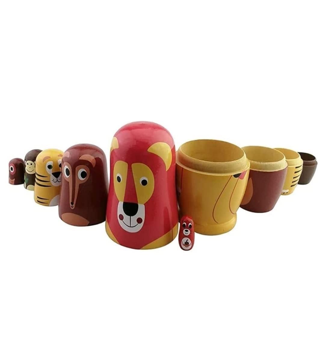 Muñecas Rusas 6 Uds Muñecas Anidadas Rusas Animales del Bosque Matryoshka Apilables De Madera Juguete Apilable