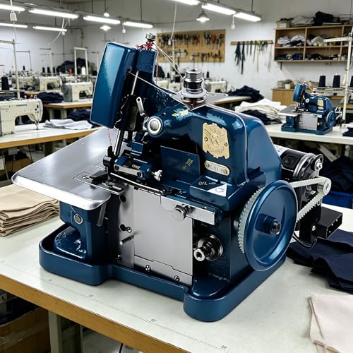 WDDEYYDS Máquina Remalladora, Máquina Sobrehiladora y de Coser Industrial, 3000 Ppm de Alta Velocidad con Bastidor Metálico, para Mezclilla, Cuero y Tela, para Pequeños Negocios y Uso Doméstico Blue