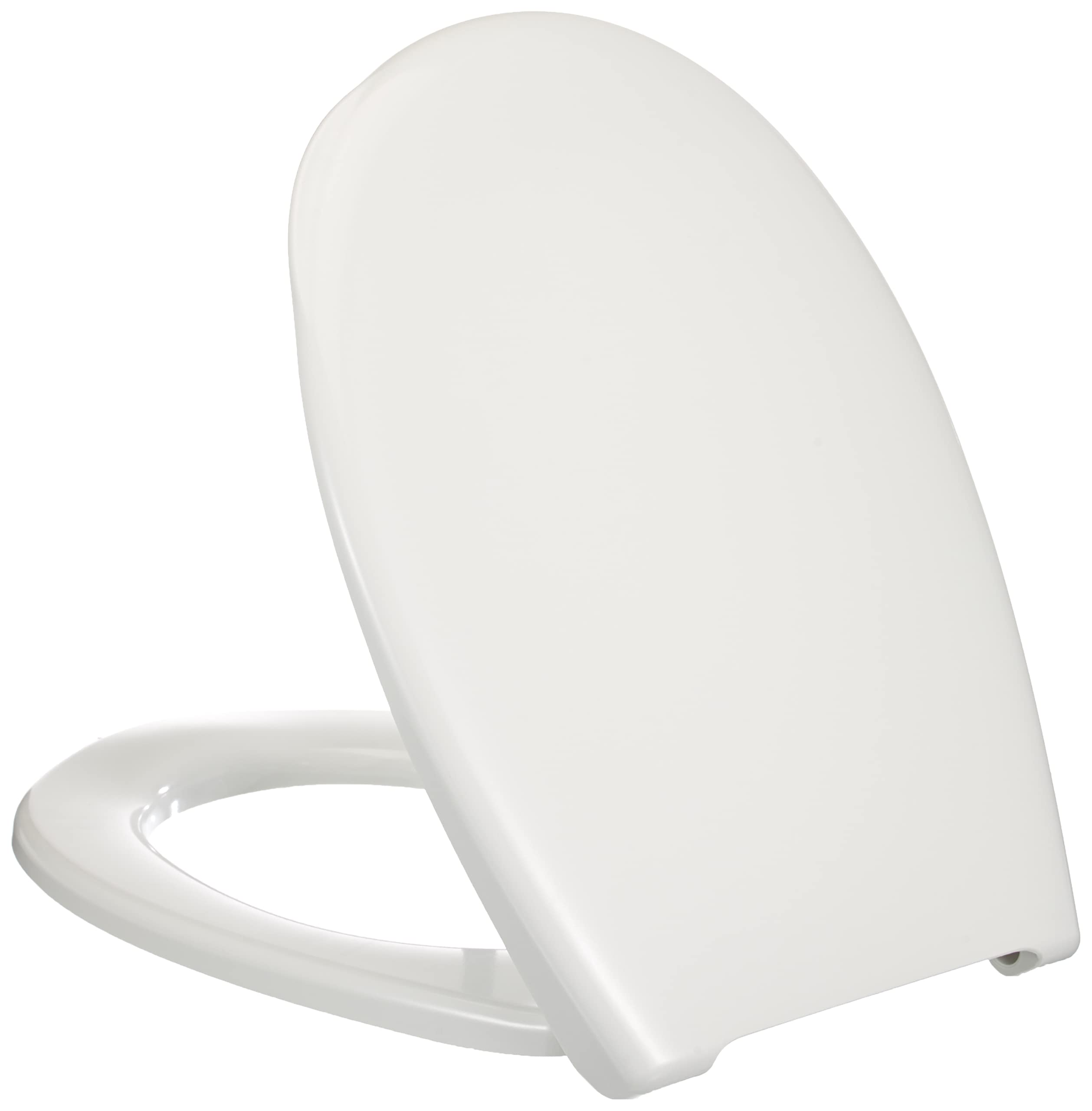 VitrA Milton - Sedile WC con coperchio, colore: bianco, completo di cerniere in metallo di fissaggio inferiore, dimensioni: 366 x 459 mm