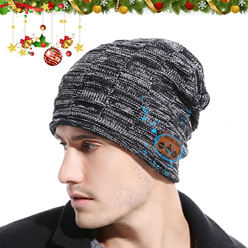 JYPS Beanie Hat con Bluetooth V5.0, Sombreros de Invierno inalámbricos Auriculares para Hombres Auriculares de música Gorra para Correr al Aire Libre con Altavoces Cover