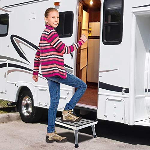 Gimify RV Steps Stool Folding Platform Stepping Stool Sturdy Aluminum Ladder with Non-Slip Rubber 450lb Capacity for Motorhome Trailer - Thumbnail 3