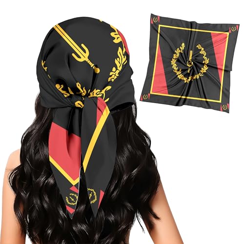 pqisdnsyh Fashion Bandana for Women,Black American Heritage Flag Silk Scarf 27.5x27.5 Lnches - Large Square bandanas,Satin Hair for Sleeping,Travel,Fashion Gift.