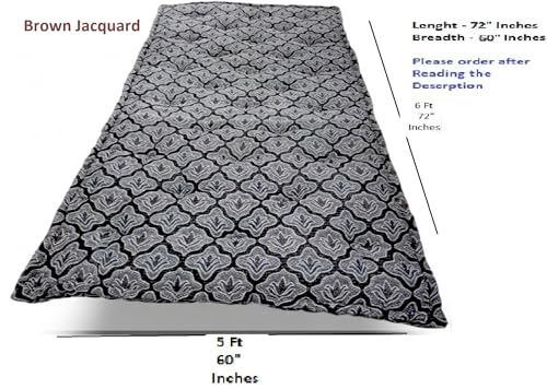 Image of Adim's Soft Cotton Box Quilt Mattress | Mattress offers a combination of comfort, durability and style,making it an excellent choice for a restful night's sleep.(60X72 X5 Inches) Brown jacquard Design
