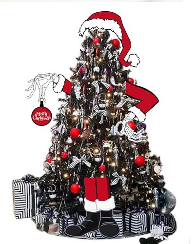 OFIHIDO Large Christmas Tree Topper,Gothic Halloween Christmas Decor for Tree,Halloween Christmas Decorations