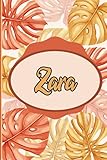  Zara : Notebook: Personalized Name Journal for Zara / Cute Orange Leaves /Birthday Gift for women and girls/ Planner for moms for daughter,120 Pages