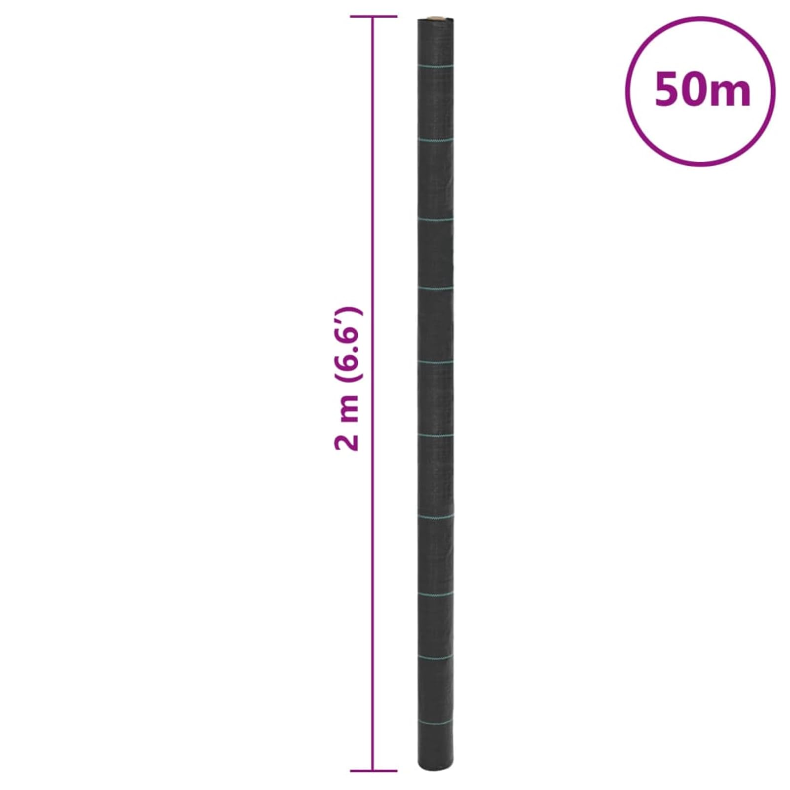 Homgoday Unkrautvlies 2x50 m Schwarz PP Unkrautfolie Gartenvlies Mulchvlies Unkrautschutz UV-stabilisiert wasserdurchlässig für Garten Landschaftsbau Hochbeet Kiesweg Terrasse 4005195