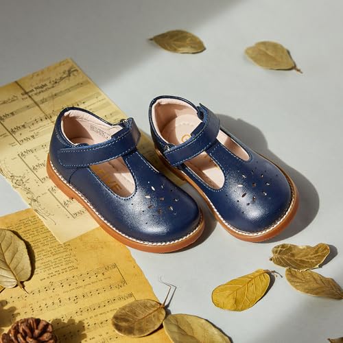 Image of GINFIVE Toddler Girls Dress Shoes Little Kids Flats School Mary Janes Shoes