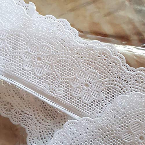 Protection de table en PVC imperméable transparent avec dentelle - 4