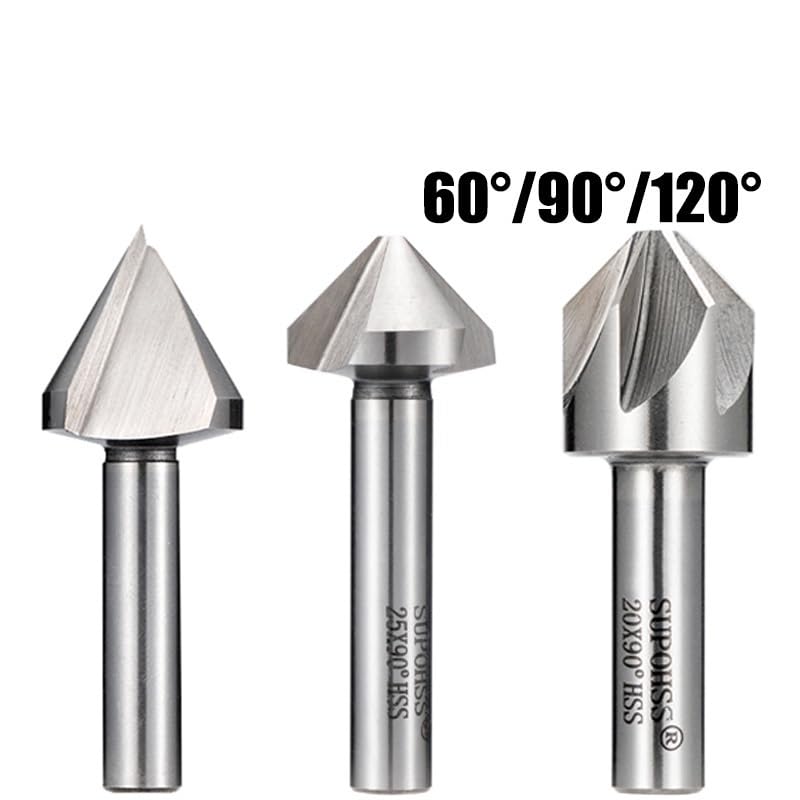 1 sztuk Drillforce 4.5-60mm HSS M2 wiertło rozwiercające 1/3/6/8 rowki 60/90/120 stopni frez do fazowania(Single Flute,35mm(120 Degree))