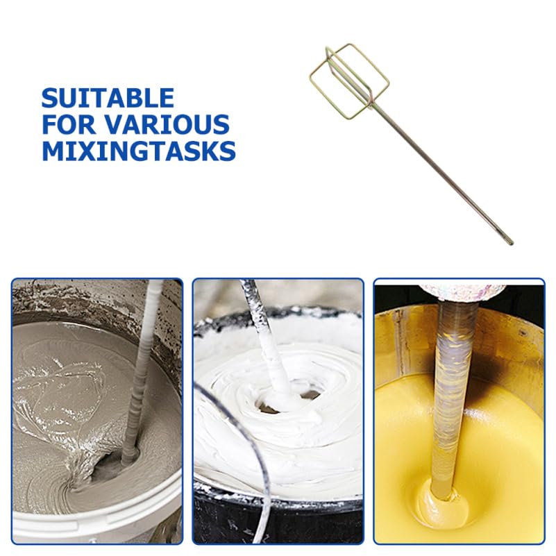 Image of Housoutil Paint Mixer Drill Attachment 19.29In Replacement Mixing Rod for Electric Drills Efficient Cement and Mud Stirrer Tool for Construction and Renovation