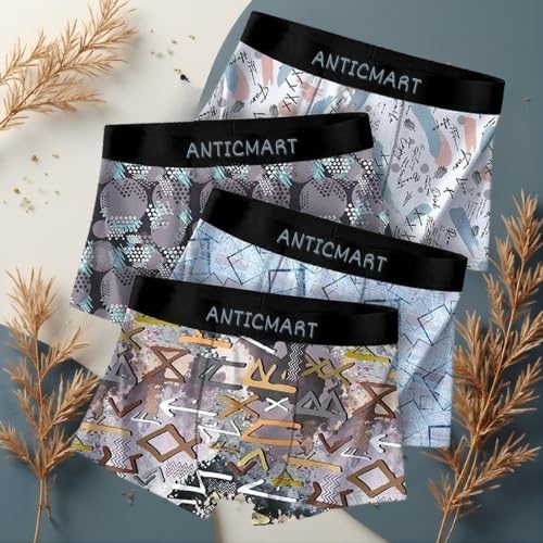 Image of Men's Airsoft Anti-Bacterial Trunks (Pack of 4) | Breathable Nylon | Sweat-Wicking Comfort | Everyday Regular Fit
