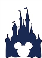 Vista 1 de Calcomanía de Pared con Silueta de Castillo - Adhesivo de Vinilo Despegable y Adherible con Recorte en Forma de Mickey para Guardería, Sala