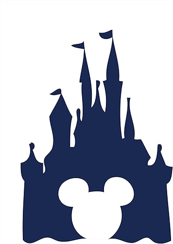 Calcomanía de pared de silueta de castillo, calcomanía de vinilo con corte en forma de Mickey para guardería, sala de juegos, dormitorio de los