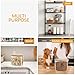 Morezi Dog Treat Container Treats Jar Wood Rubber Seal Lids and Scoop Plastic Pet Food Container for Kibble Biscuits Snacks for Dogs in Countertop