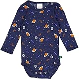 Fred’s World by Green Cotton Baby Boys Galaxy l/s Body Base Layer, Academy/Marmalade/Star Blue, 80