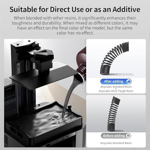 Image of 3IDEA ANYCUBIC Ultra Tough Resin, 3D Printer Resin with Strong Impact Resistance & High Flexibility, Suitable for Direct Use or as an Additive, Wide Compatible for LCD Resin 3D Printers (Black, 1kg)