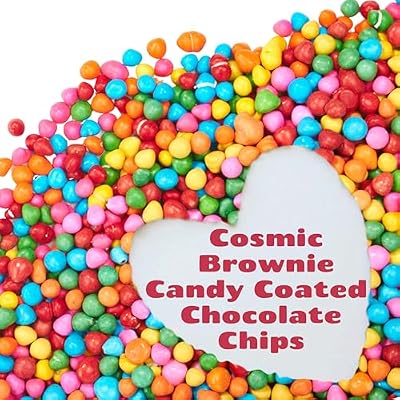 Rainbow Candy Coated Chocolate Chips | 1.5 lbs Cosmic Brownie Sprinkles | Mini Chocolate Baking Chips for Ice Cream & Cake Decorating | Kosher Nut Free Non GMO Vegan & Gluten Free | Sterns Bakery