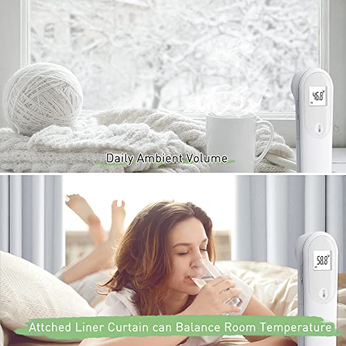 Kgorge Blackout Curtain Liners - Sun Light/Heat Blocking Liner Drapes, Blackout Lined For L 84" Drapes Hang With Rings/Tab (1 Pair, 50" Wide By 80" Length, Grayish White, Free Rings Included) #TOP4