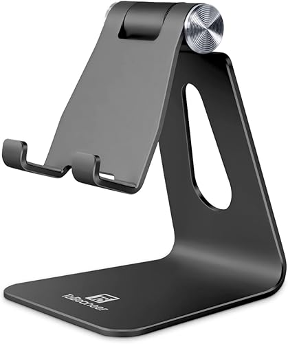 Tobeoneer Soporte ajustable para teléfono celular, soporte de escritorio de aluminio para iPhone 13 12 Mini 11 Xr Xs Max 8 7 6 6s Plus Samsung