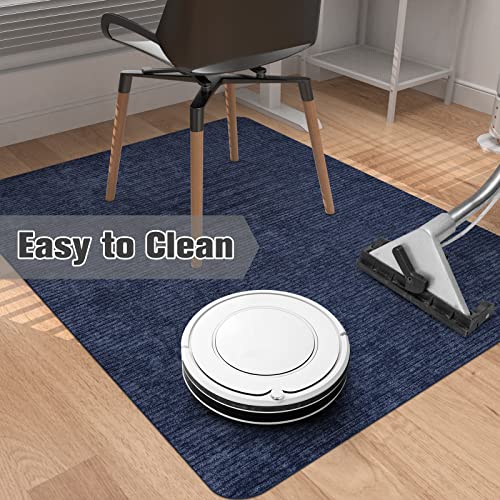 Image of Placoot Desk Chair Mat for Hardwood Floor Corduroy Surface 1 /6 inch Thick 55 inchx35 inch Office Chair Mat for Rolling Chairs-100% Large Anti-Slip Backing Under Desk Low-Pile Office Rug Floor Mat for Office /Home