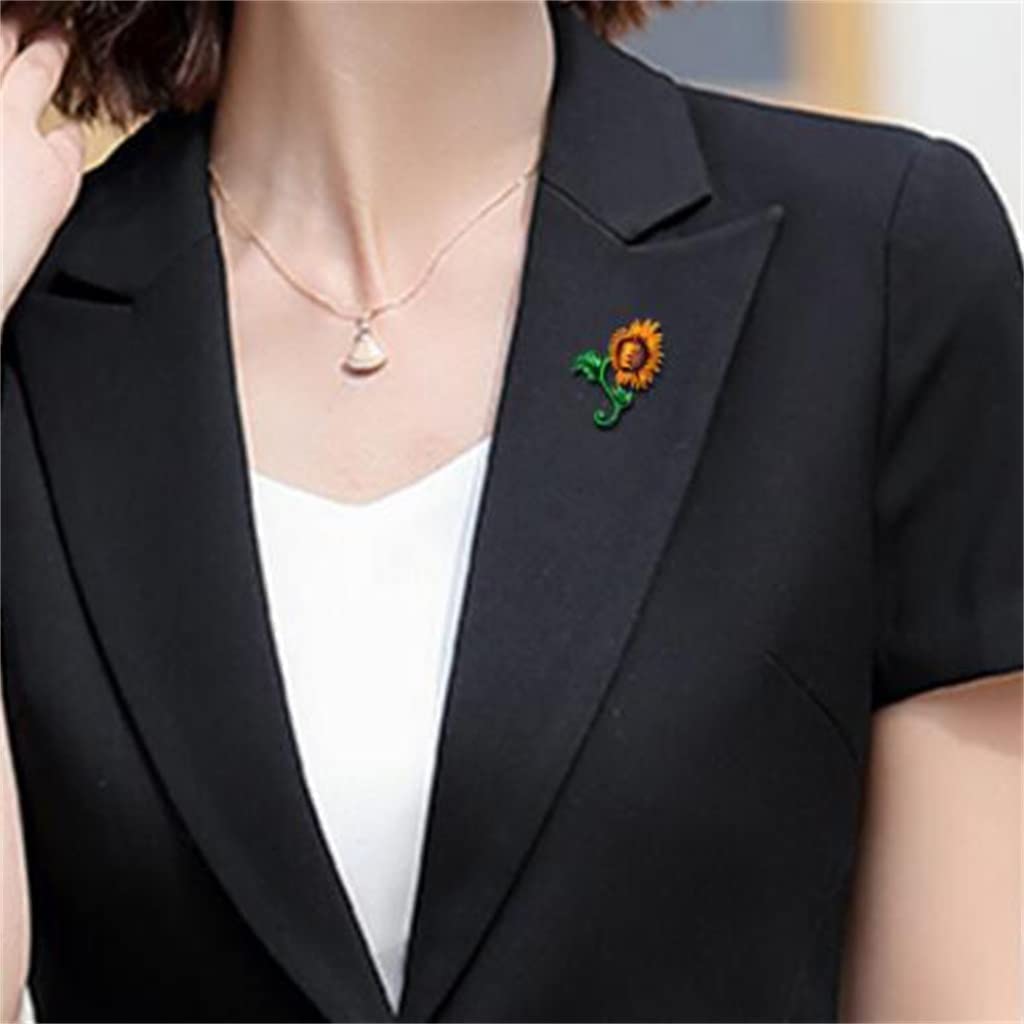 Broches con Forma de Girasol, de aleación, a la Moda, para chales, Adornos para cuellos, Clips para Solapa de Mujer, Hechos en China.