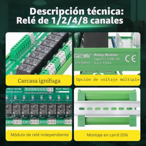 Módulo de relé de 4 canales para solucionar la falta de espacio en carril DIN 5