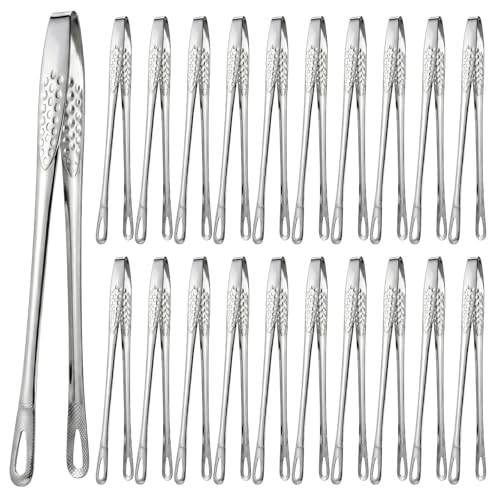 HANLANXUE 20 Pcs 11 Inch Kitchen Tongs, Stainless Steel Korean BBQ Grill Tongs Japanese Barbecue Tong for Cooking Serving Tong Portable Kitchenware for Steak Salad Food, Baking, Food Plating, BBQ by HANLANXUE - Used condition - US$11.28