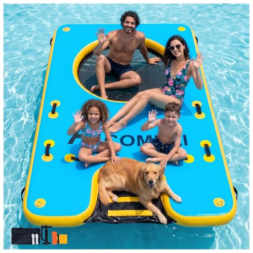 Aufblasbares Schwimmdock mit Hunderampe