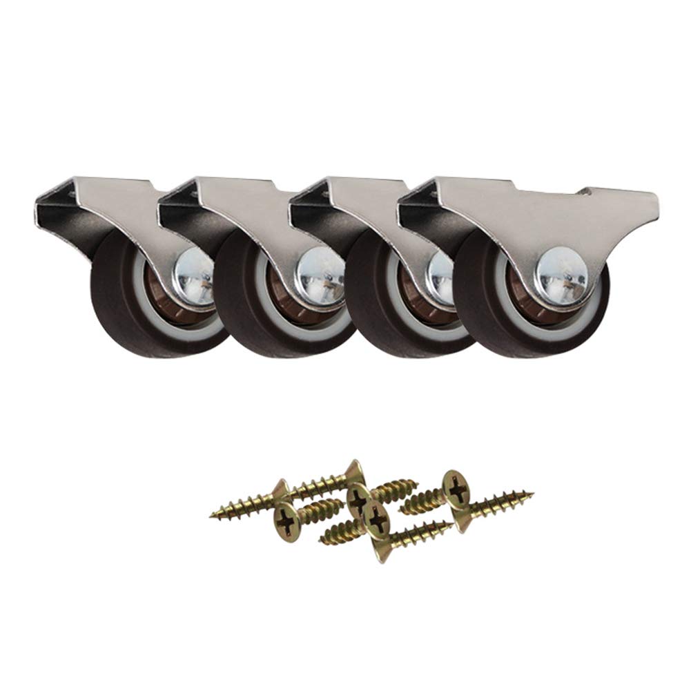 Zguouzantye Tpr Rubber 4 Mini Furniture Caster Wheels 25Mm For Drawer Trolley