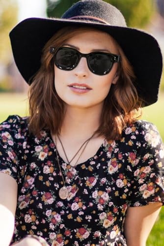 YAMEIZE Vintage Thick Round Sunglasses - Retro Square Thick Frame UVProtection Eyewear Driving Outdoor for Women Men4