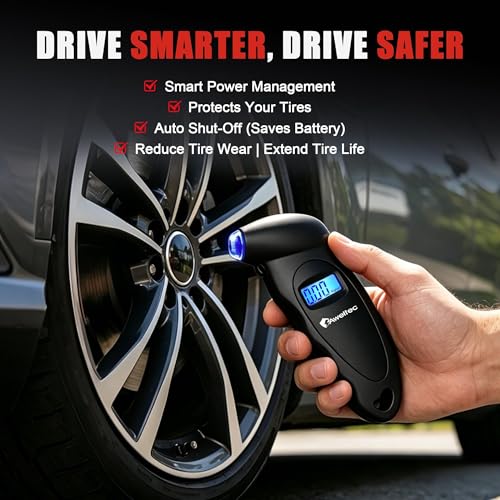 Image of Digital Tire Pressure Gauge,Accurate Cars Air Gauge 150 PSI,2 Pack | 0-150PSI Calibrated,Accurate in 0.1 Increments,4 Measurement Units,Backlight LCD&Nozzle Light,for Everyday Vehicles
