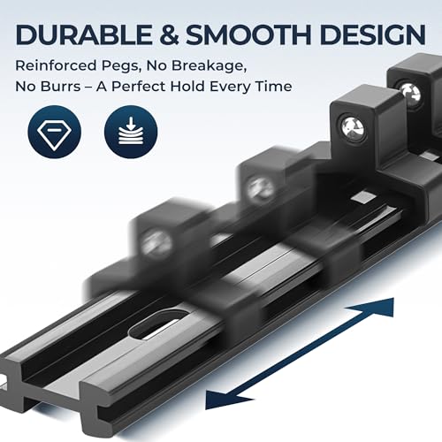 Image of Reniteco 6-Pack Socket Organizer Set, 1 /4 inch x 32 3 /8 inch x 30 1 /2 inch x 24 Clips | 86 Clip Capacity, Havy-Duty ABS Socket Rails, Removable Clips, Drive Socket Storage, Toolbox Drawer or Wall Mount