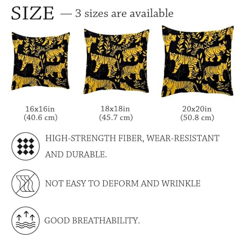 Housse coussin velours tigre 50x50 cm pour rénover votre intérieur - 7