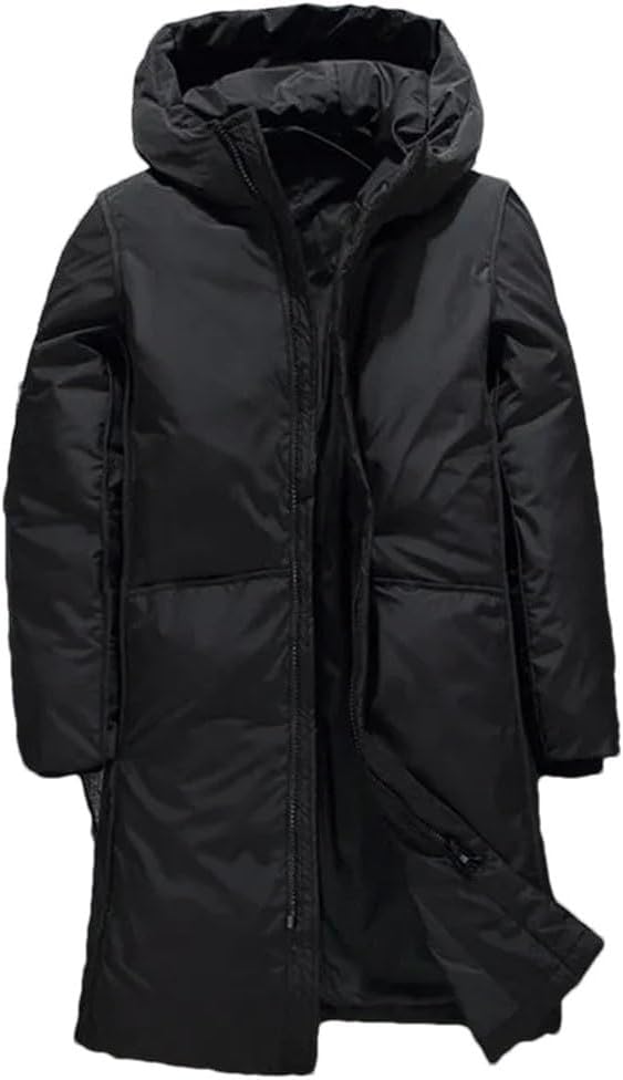 Haitpant Men's Winter Long Warm Jacket Autumn Windproof Male Cotton Coat White Duck Down Parkas Overcoat