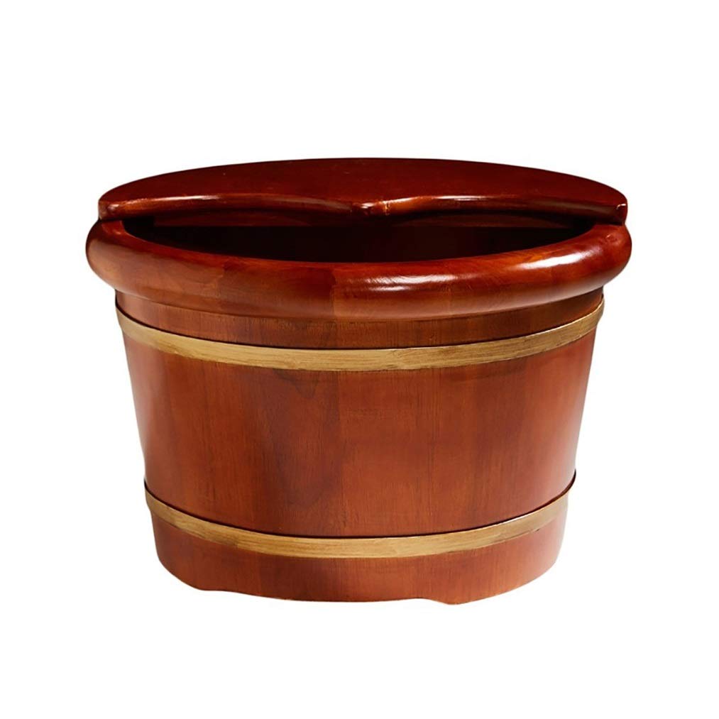 Holz-Fußbecken, Massivholz-Fußwanne, Pediküre-Schüssel Spa-Massage-Pediküre-Fässer Haushalts-Fußbad-Fass, Massagegerät (Color : B)