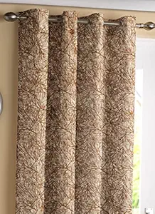 Waco Creation Softy Texture Curtain Drapes for Window 6Ft Set of 2, Room Darkening Panels for Bedroom Kitchen Hall, Eyelet Curtains for Home (Window - 4 x 6feet, Brown_Texture)