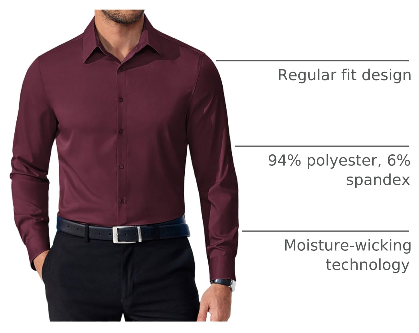 COOFANDY Mens Dress Shirts Long Sleeve Button Down Shirts Regular Fit Business Casual Shirts