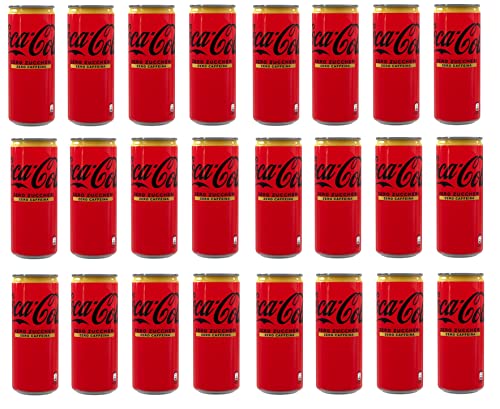 24x COCA-COLA Zero Zuccheri Zero Caffeina Erfrischungsgetränk null zucker null koffein Einwegdose 330ml