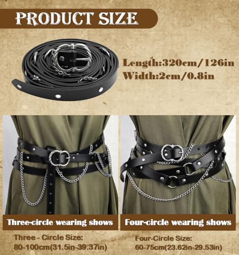 Medieval Belt Women Vintage Adjustable Faux Leather Renaissance Belt for Women Dresses Cosplay3