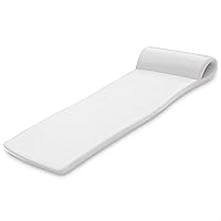 TRC Recreation Sunsation Vinyl Coated Foam Pool Lounger Float with Built-in Pillow - 70x25 Inch Adult Mat