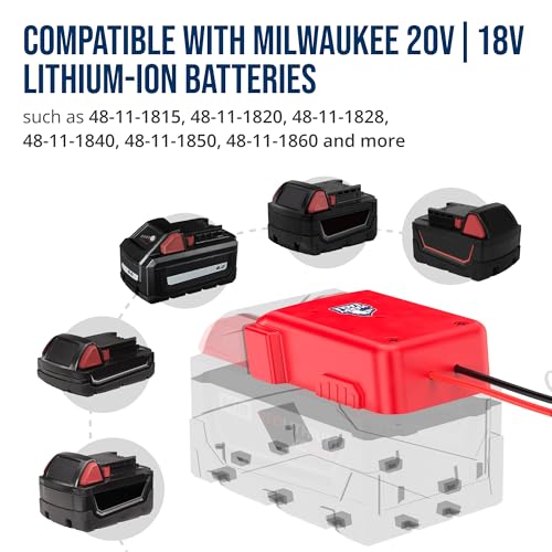 Image of Harpy Eagle Battery Adapter for Red M18 18V Batteries - Compatible Oil Extractor Pump - Includes 30A Fuse, WAGO Connectors & 12AWG Wires - Battery & Pump Not Included