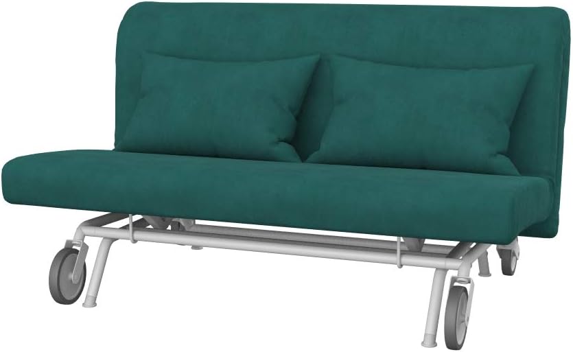 Soferia Replacement Compatible Cover for Ps Sofa 2-Seat Sofa-Bed, Fabric Naturel Navy Blue