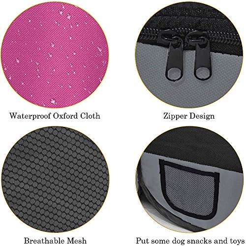 Melko Welpenauslauf 125 x 125 x 64 cm Welpenlaufstall faltbar Tierlaufstall für Kleintiere Hunde Katzen Hasen - Pink