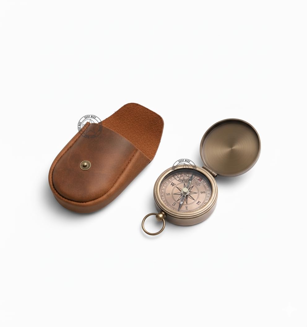 Brass Compass Marine Pocket Compass 2 inch Best for Gift (GFBW)