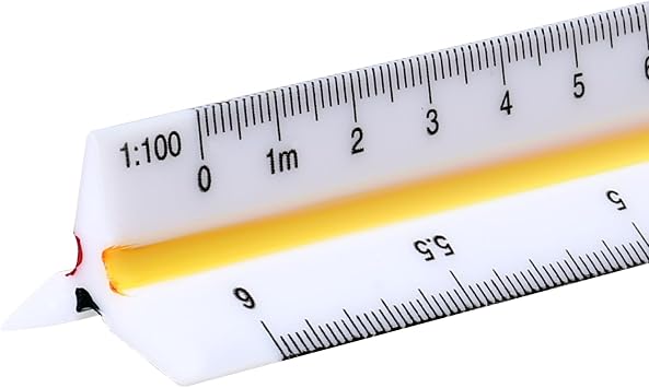 Architectural Scale Ruler 12 Inch Scale Ruler Engineering Engineer Scale Architect Drafting Ruler Architecture Triangular Ruler for Blueprints Drafting Tools for Architects Engineers Draftsman