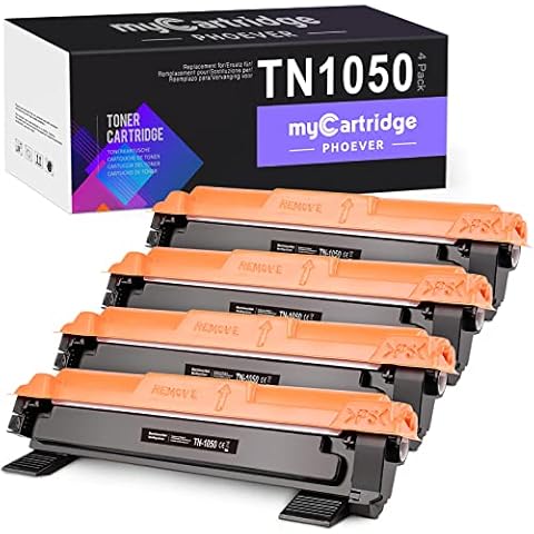 MyCartridge PHOEVER TN1050 Toner Cartridge Compatible for Brother TN-1050 for DCP-1510 DCP-1610W DCP-1612W HL-1110 HL-1112 DCP-1512 HL-1210W HL-1212W MFC-1910W MFC-1810 (4 black) Cover