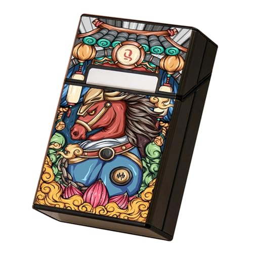 SEEHA 1 Caja de Cigarrillos con Capacidad for 20 Cigarrillos, de aleación de Aluminio, de Metal, for Hombres y Mujeres, for enrollar Cigarrillos, Regalo(Blackg)