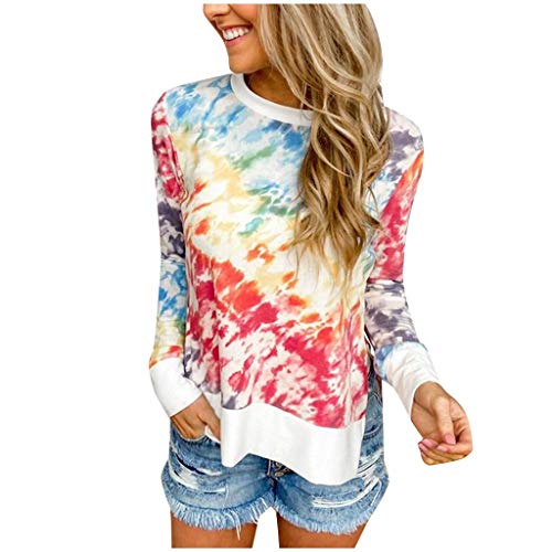 Preisvergleich Produktbild Vekdone Damen-Sweatshirt, lässig, leicht, weich, bequem, locker, Rundhalsausschnitt, Tunika, Top, Übergröße - Schwarz - Mittel