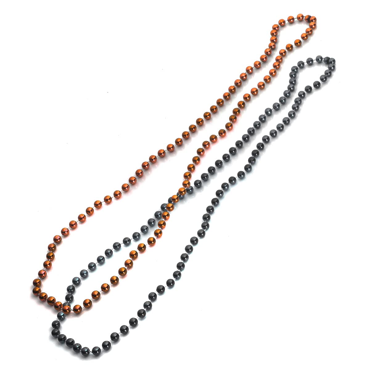 Anderson'sBlack and Orange Beads, 33 Inches, Set of 24, Fan Gear, Birthdays, Homecoming, Game Days, Holidays, Sports Fan Gear,School Spirit, Football Cheerleader Accessories