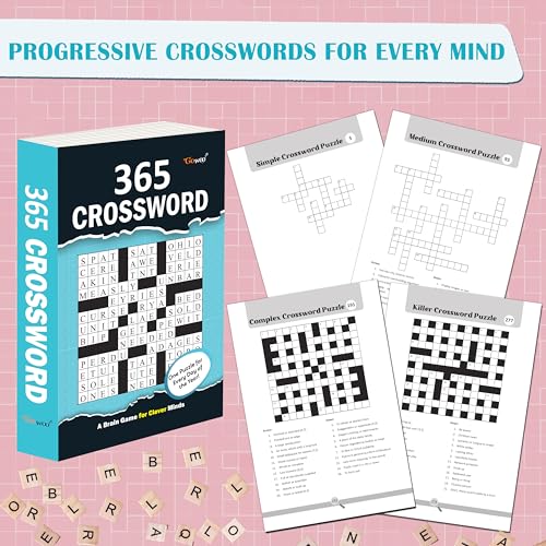 Image of 365 Crossword :- crossword activity book, classic crossword puzzle book, vocabulary building puzzle book, classic crossword puzzle book, fun and easy crossword activity book